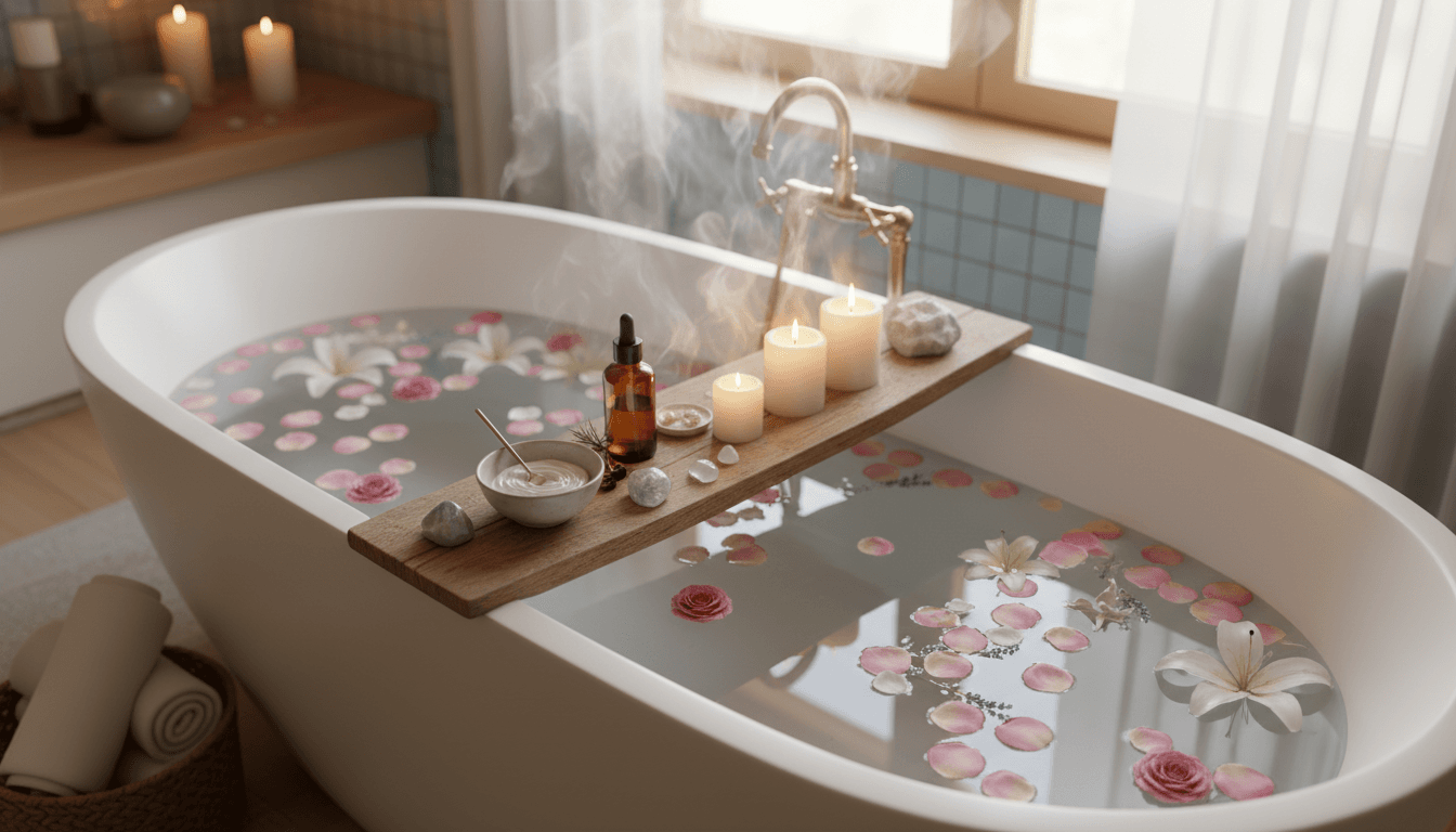 How to Create a New Moon Ritual Bath: Setting Intentions with Candles, Herbs and Tarot