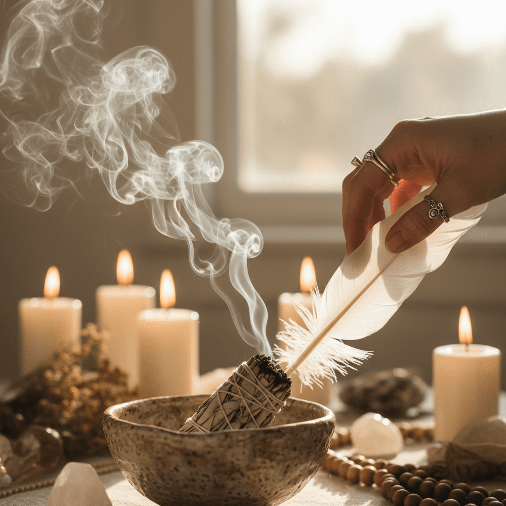 Cleansing herbs and smudging supplies
