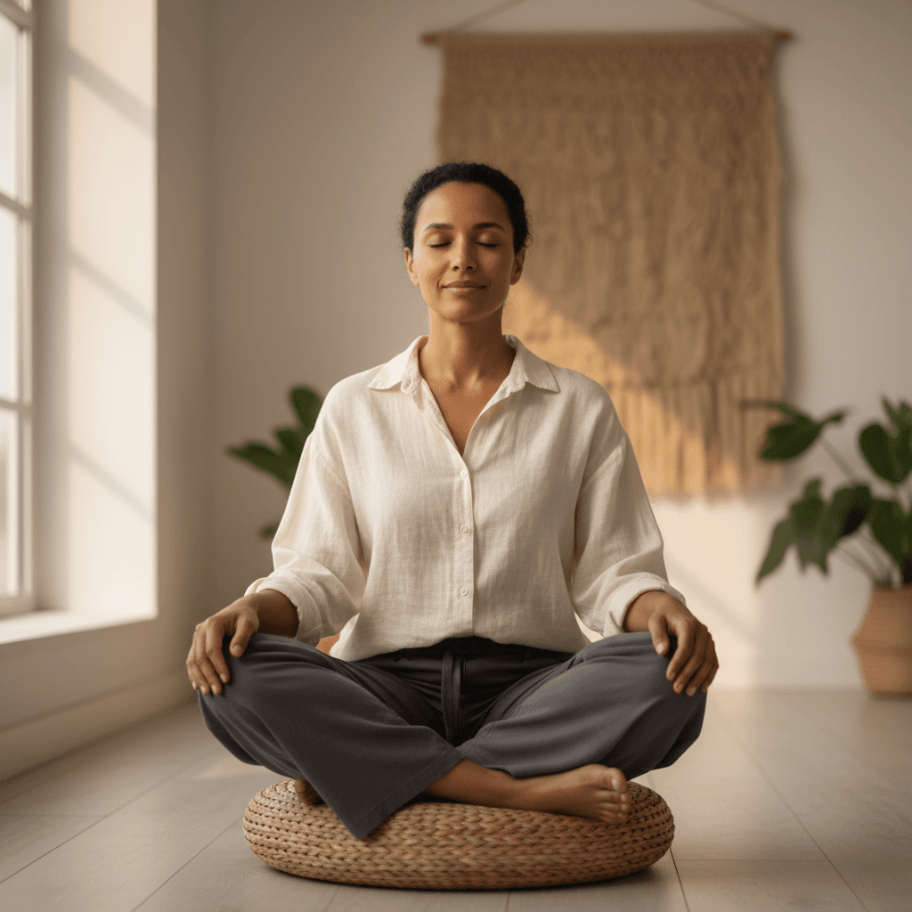 Meditative practice during holistic wellness service